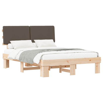 Bedframe met Gevoerd Hoofdgedeelte Taupe 120 x 190 cm