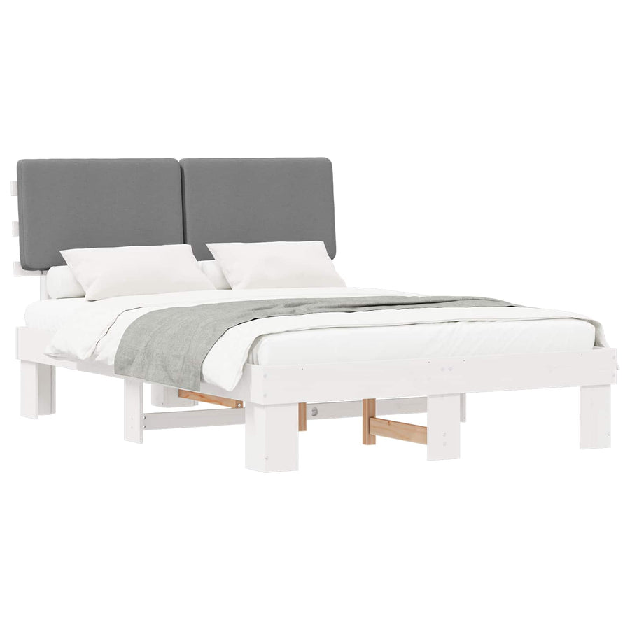 Bedframe met Gevoerd Hoofdgedeelte Lichtgrijs 120 x 190 cm
