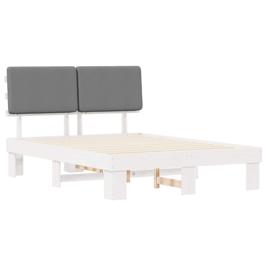 Bedframe met Gevoerd Hoofdgedeelte Lichtgrijs 120 x 190 cm
