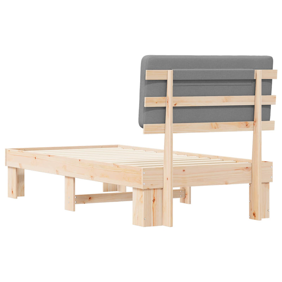 Bedframe met Gevoerd Hoofdgedeelte Lichtgrijs 100 x 200 cm