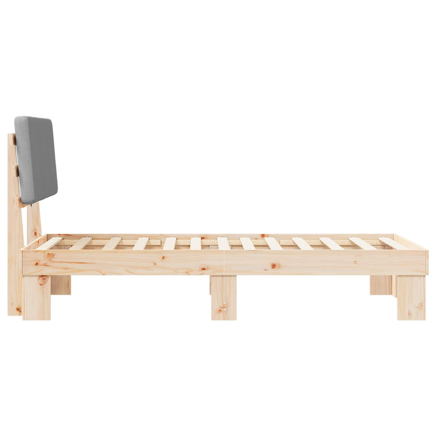 Bedframe met Gevoerd Hoofdgedeelte Lichtgrijs 100 x 200 cm