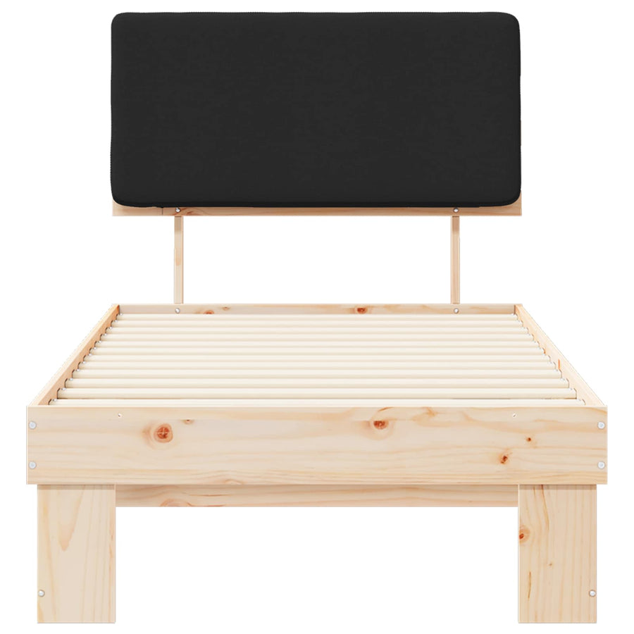 Bedframe met Gevoerd Hoofdgedeelte Zwart 100 x 200 cm