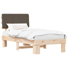 Bedframe met Gevoerd Hoofdgedeelte Taupe 90 x 200 cm