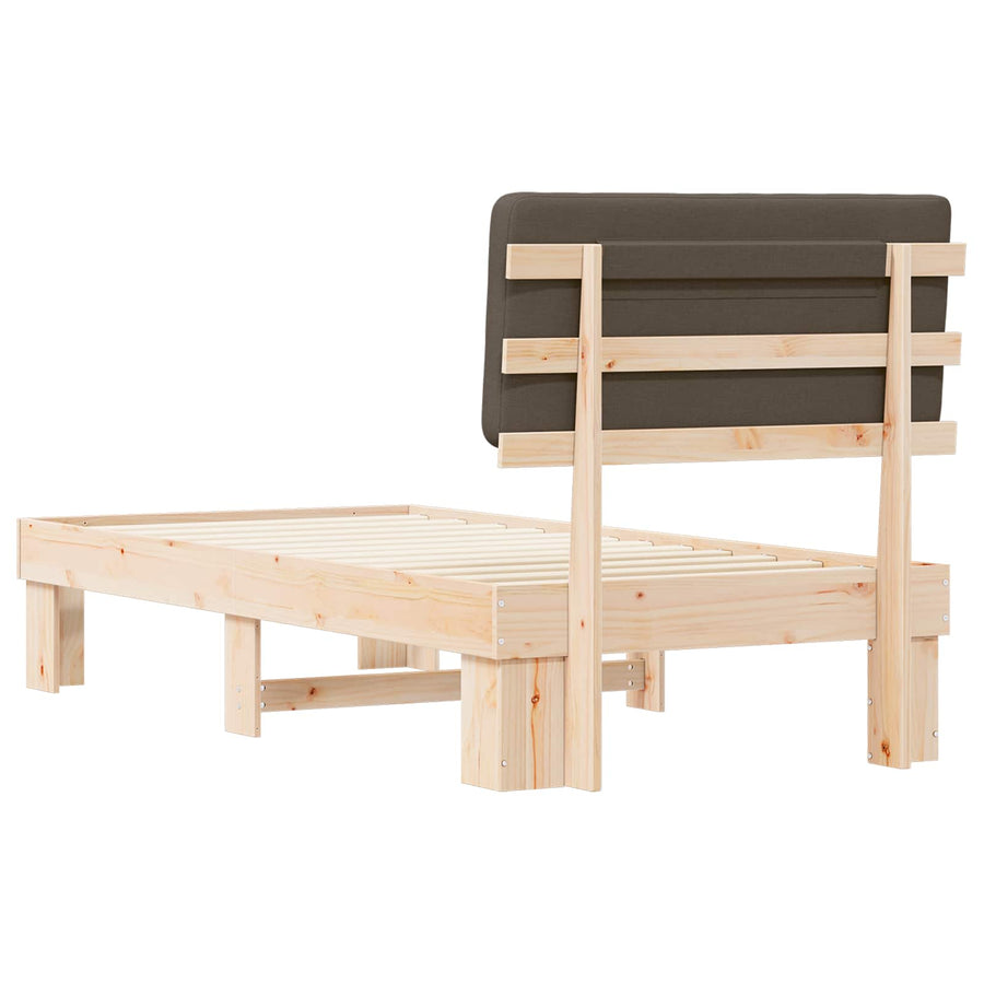 Bedframe met Gevoerd Hoofdgedeelte Taupe 90 x 200 cm