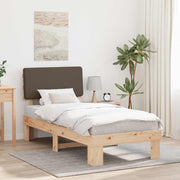Bedframe 80x200 cm massief grenenhout taupe