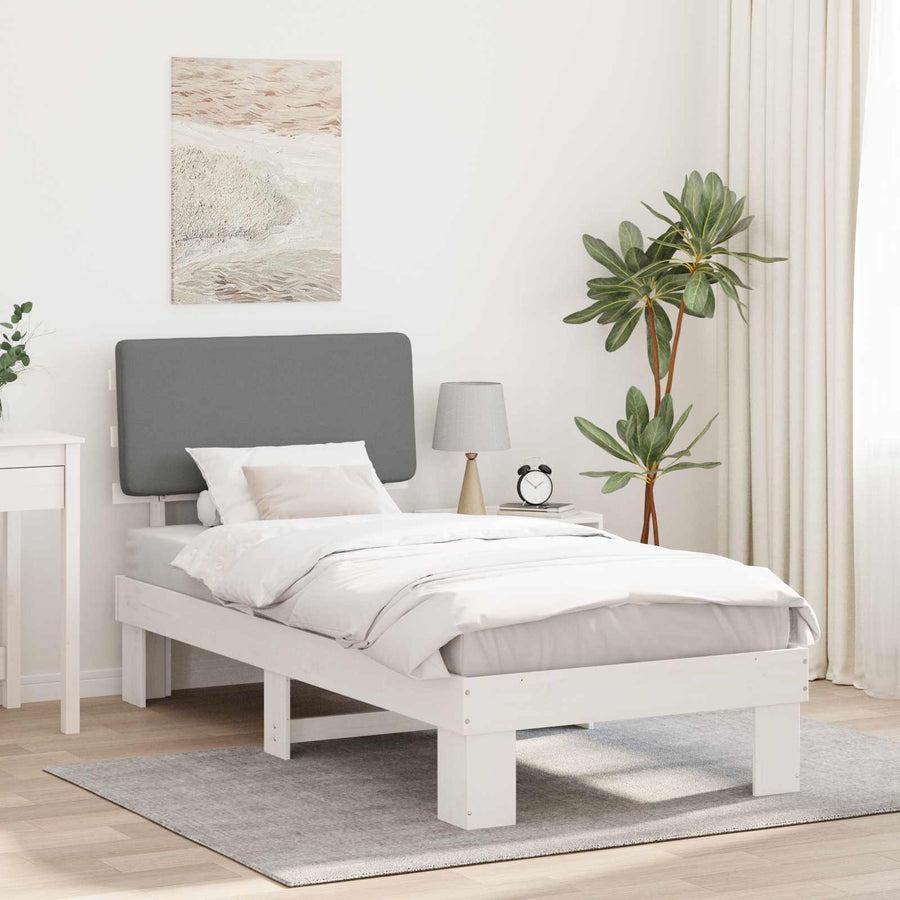 Bedframe met Gevoerd Hoofdgedeelte Lichtgrijs 80 x 200 cm