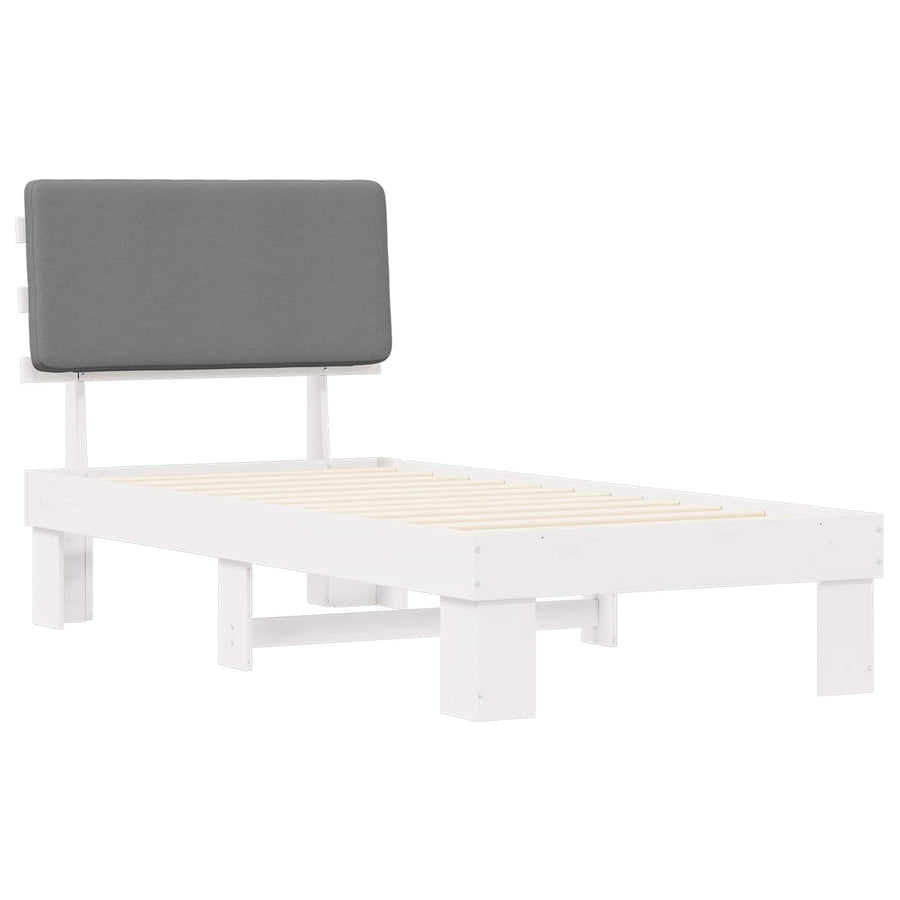 Bedframe met Gevoerd Hoofdgedeelte Lichtgrijs 80 x 200 cm