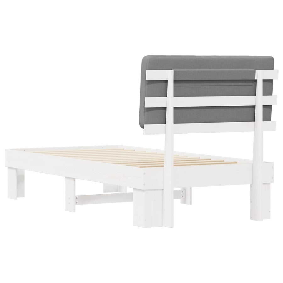 Bedframe met Gevoerd Hoofdgedeelte Lichtgrijs 80 x 200 cm