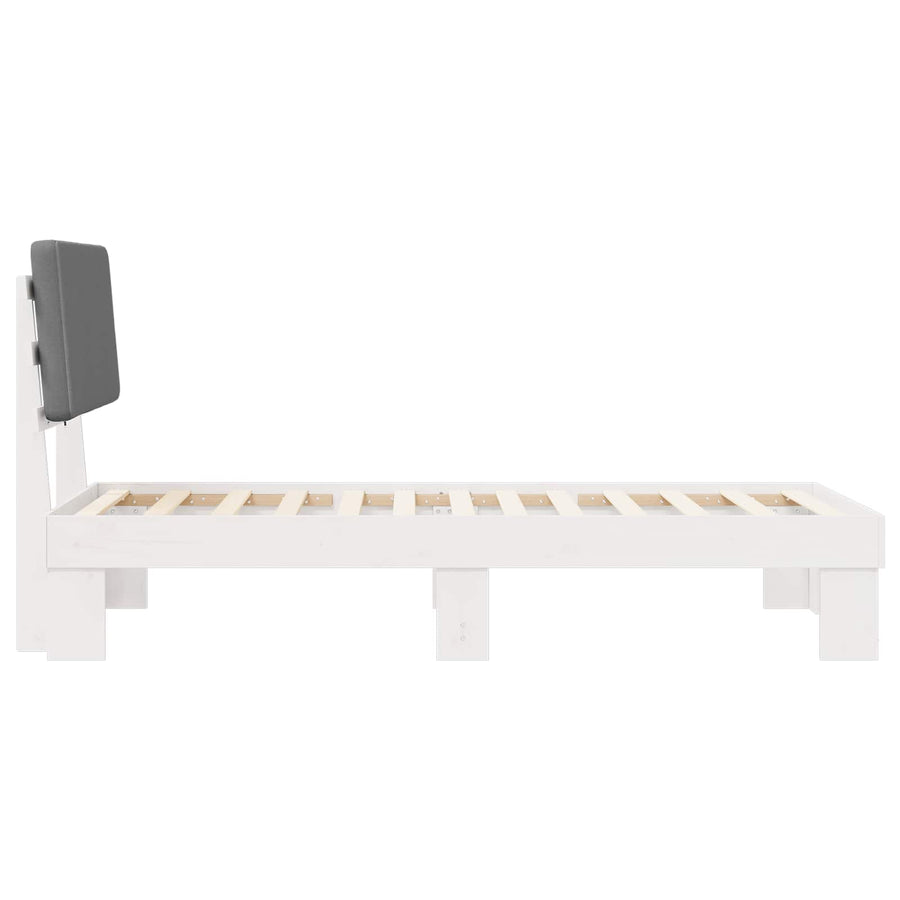 Bedframe met Gevoerd Hoofdgedeelte Lichtgrijs 80 x 200 cm