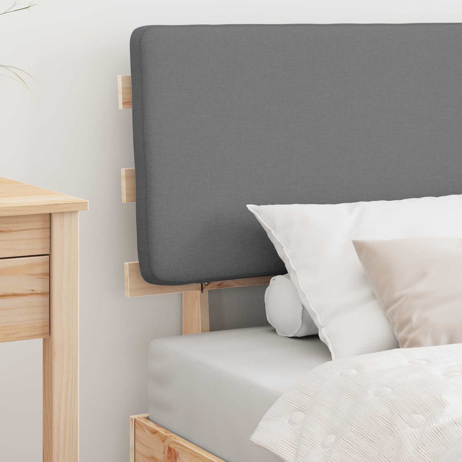 Bedframe met Gevoerd Hoofdgedeelte Lichtgrijs 90 x 190 cm