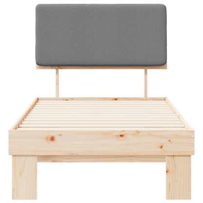 Bedframe met Gevoerd Hoofdgedeelte Lichtgrijs 90 x 190 cm