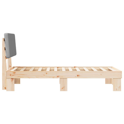 Bedframe met Gevoerd Hoofdgedeelte Lichtgrijs 90 x 190 cm