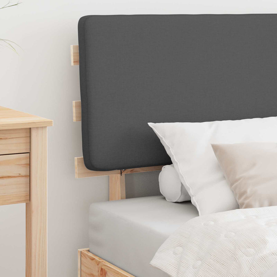 Bedframe met Gevoerd Hoofdgedeelte Donkergrijs 90 x 190 cm