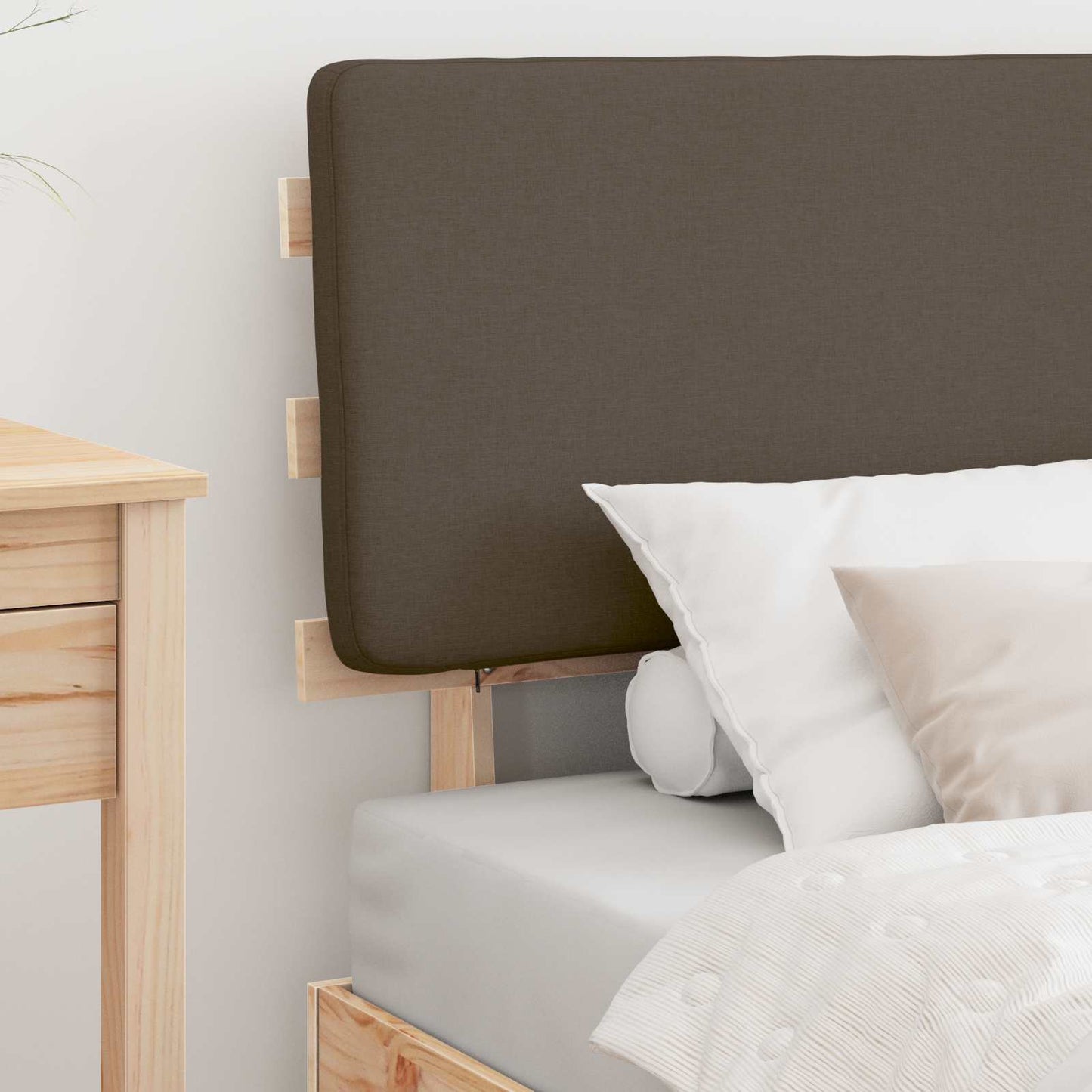 Bedframe met Gevoerd Hoofdgedeelte Taupe 90 x 190 cm
