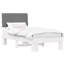 Bedframe met Gevoerd Hoofdgedeelte Lichtgrijs 90 x 190 cm