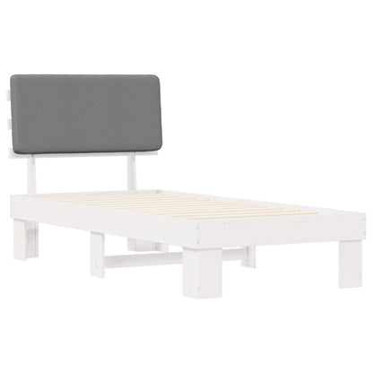 Bedframe met Gevoerd Hoofdgedeelte Lichtgrijs 90 x 190 cm