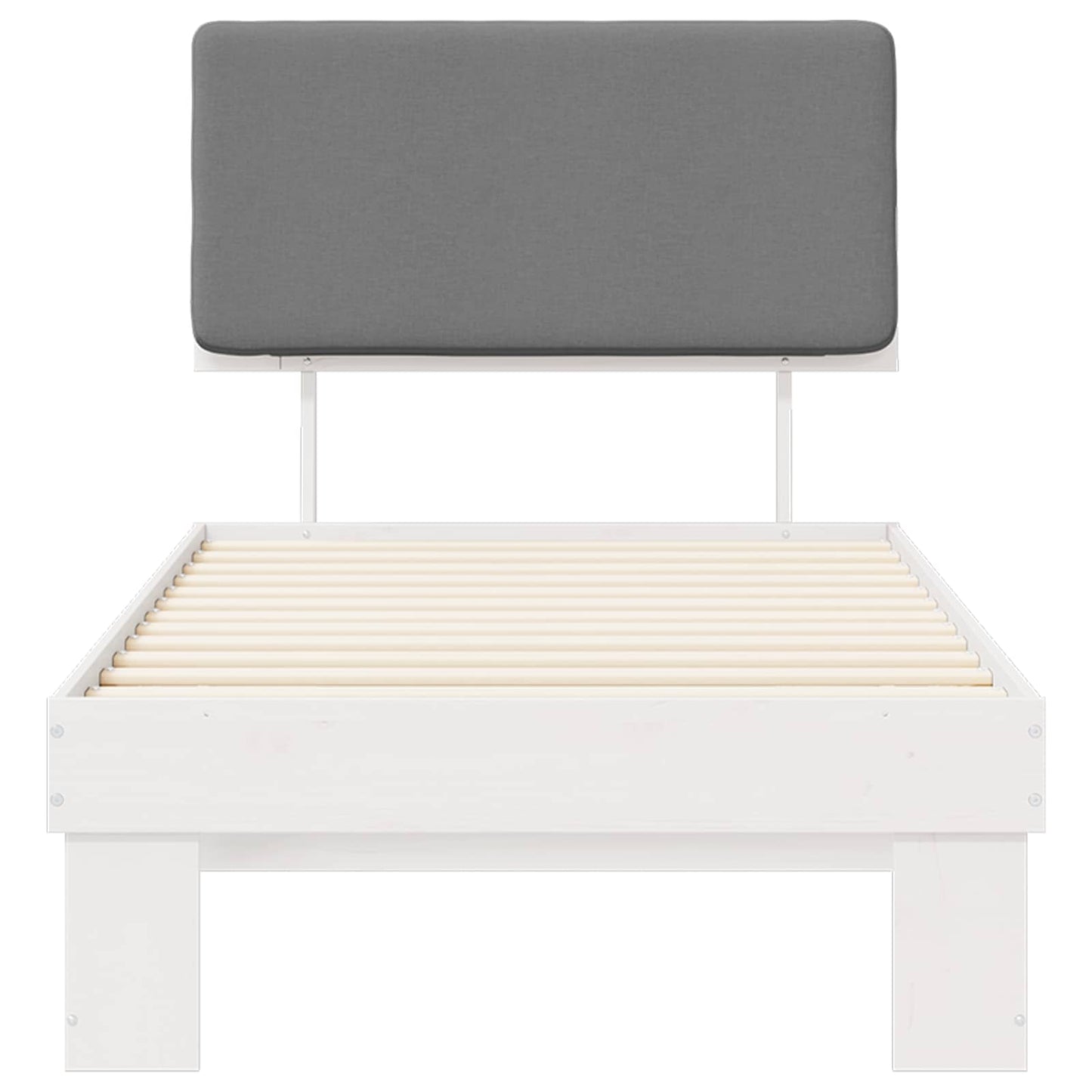 Bedframe met Gevoerd Hoofdgedeelte Lichtgrijs 90 x 190 cm