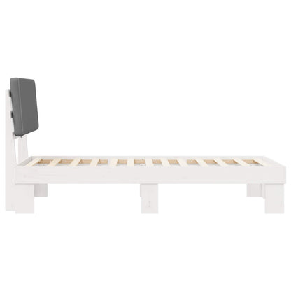 Bedframe met Gevoerd Hoofdgedeelte Lichtgrijs 90 x 190 cm