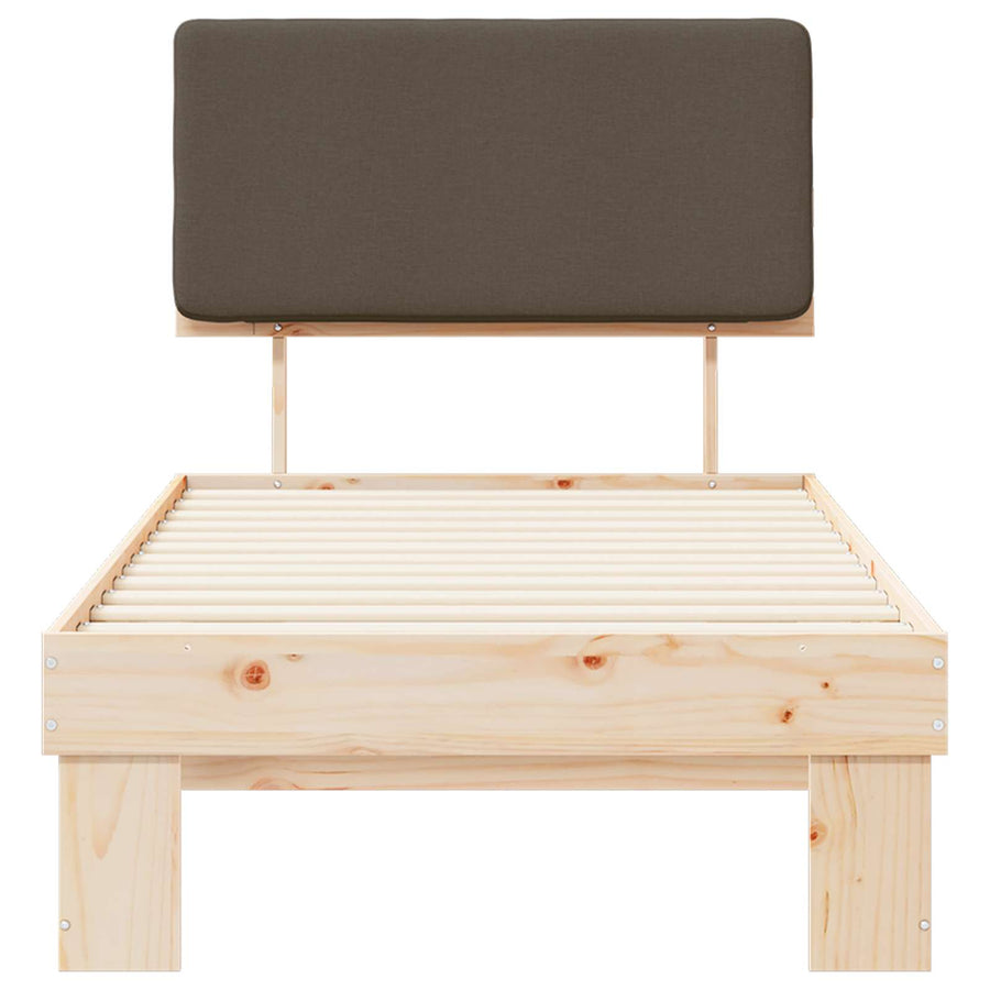 Bedframe met Gevoerd Hoofdgedeelte Taupe 75 x 190 cm