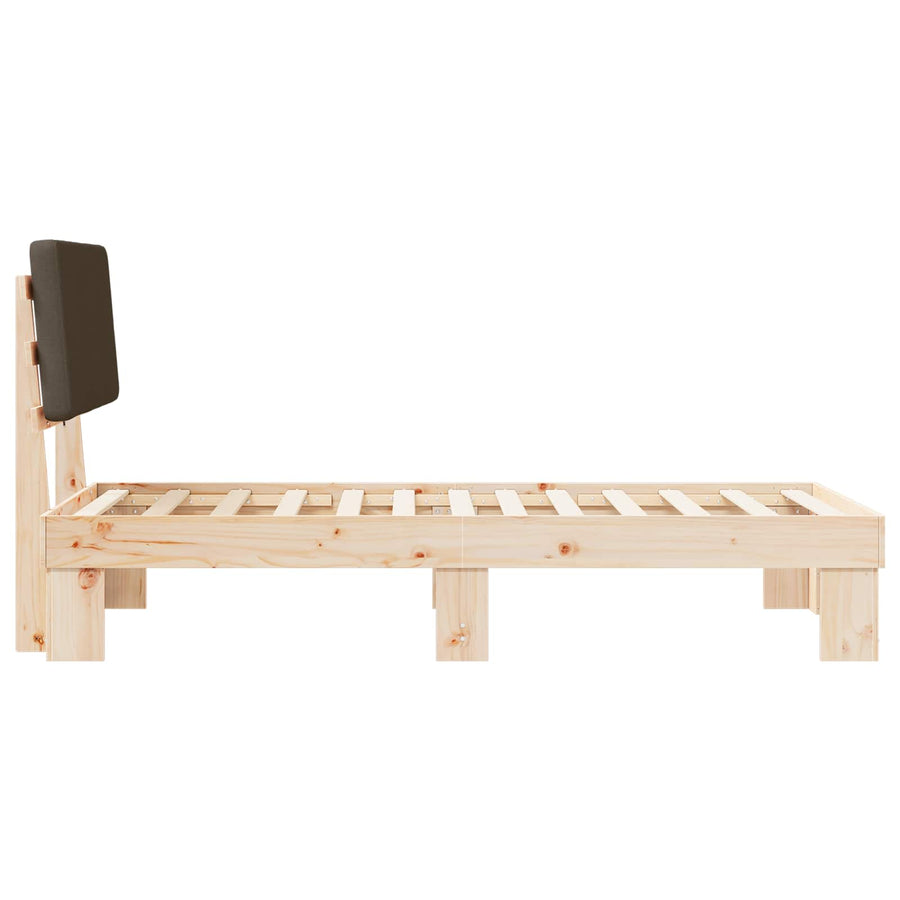 Bedframe met Gevoerd Hoofdgedeelte Taupe 75 x 190 cm