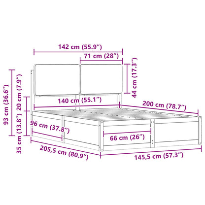 Bedframe met Gevoerd Hoofdgedeelte Zwart 160 x 200 cm