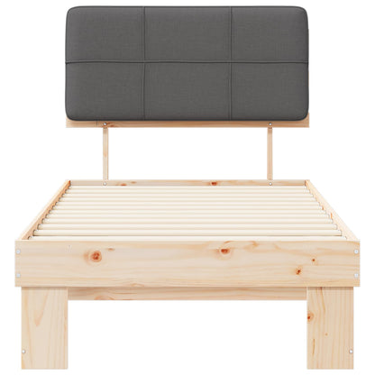 Bedframe met Gevoerd Hoofdgedeelte Naturel en donkergrijs