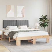 Bedframe massief grenenhout lichtgrijs 160x200 cm