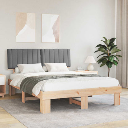 Bedframe met Gevoerd Hoofdgedeelte Lichtgrijs 160 x 200 cm