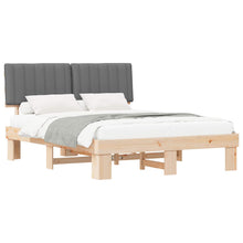 Bedframe met Gevoerd Hoofdgedeelte Lichtgrijs 160 x 200 cm