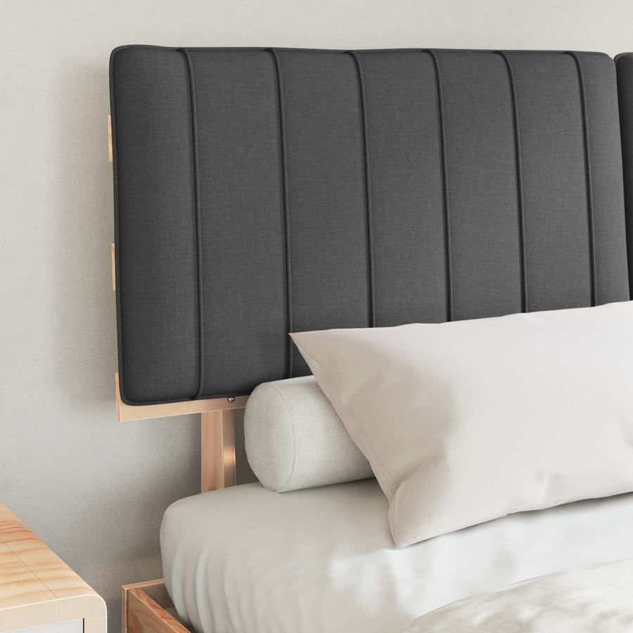 Bedframe met Gevoerd Hoofdgedeelte Donkergrijs 160 x 200 cm
