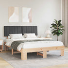 Bed Frame with Upholstered Headboard Dark Grey 160 x 200 cm