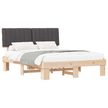 Bedframe met Gevoerd Hoofdgedeelte Donkergrijs 160 x 200 cm