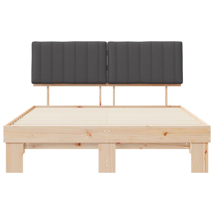 Bedframe met Gevoerd Hoofdgedeelte Donkergrijs 160 x 200 cm