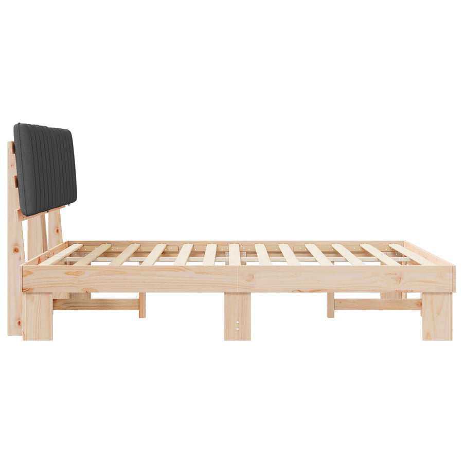 Bedframe met Gevoerd Hoofdgedeelte Donkergrijs 160 x 200 cm