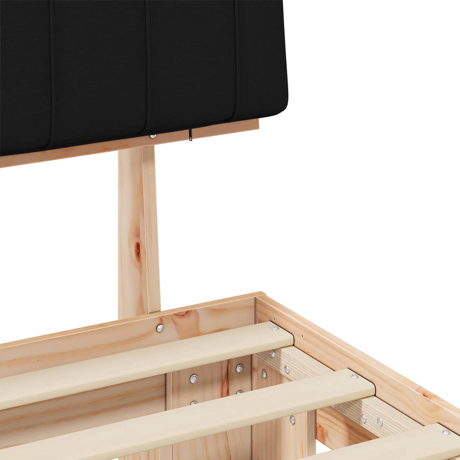 Bedframe met Gevoerd Hoofdgedeelte Zwart 160 x 200 cm