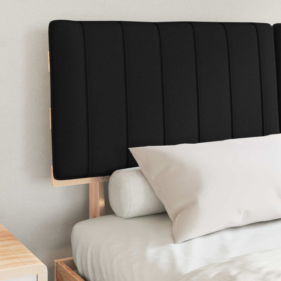 Bedframe met Gevoerd Hoofdgedeelte Zwart 160 x 200 cm