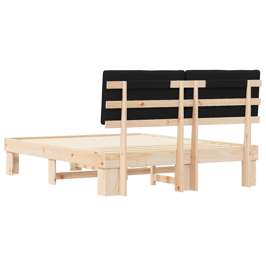 Bedframe met Gevoerd Hoofdgedeelte Zwart 160 x 200 cm