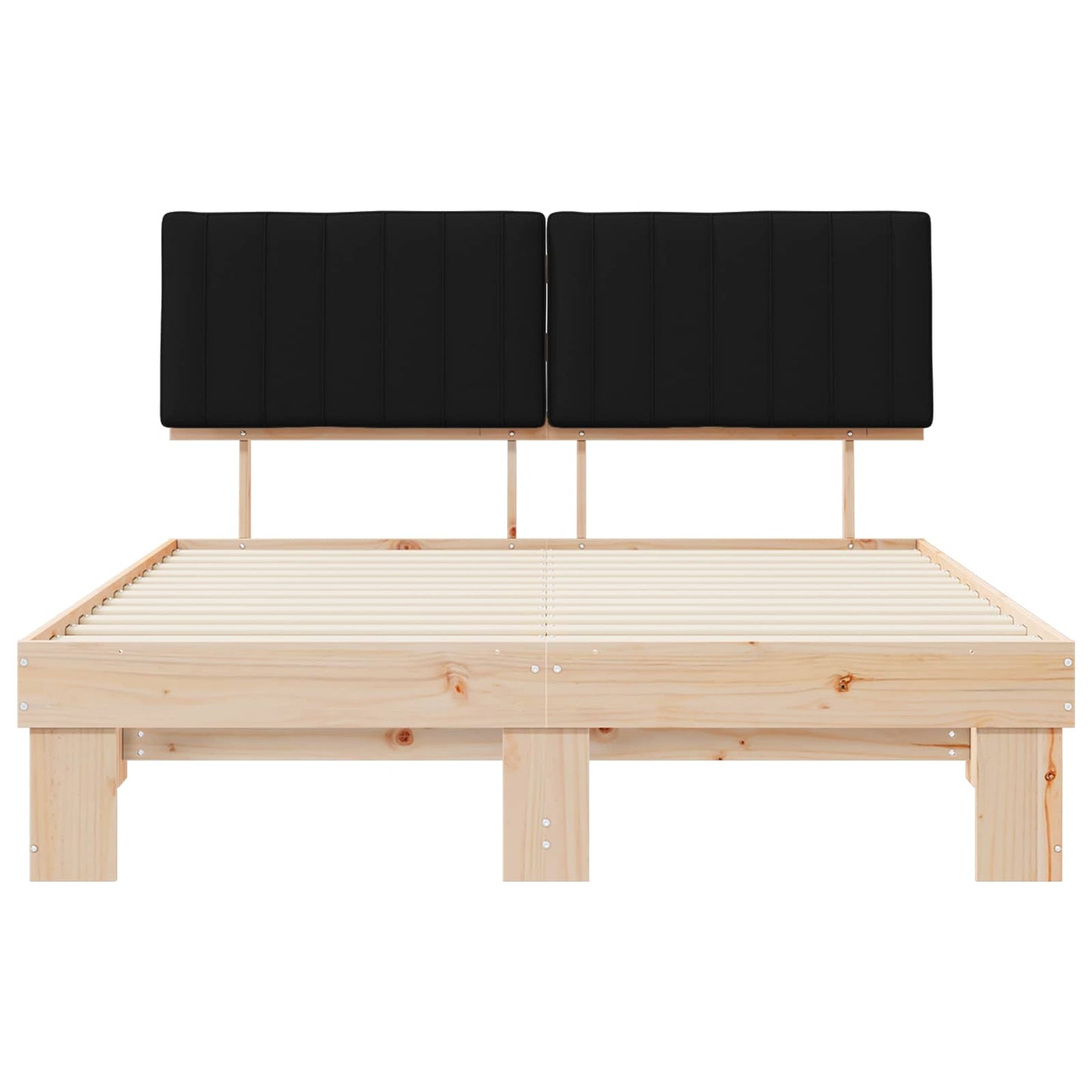 Bedframe met Gevoerd Hoofdgedeelte Zwart 160 x 200 cm