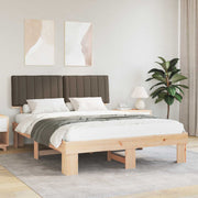 Bedframe massief grenenhout 160x200 cm taupe