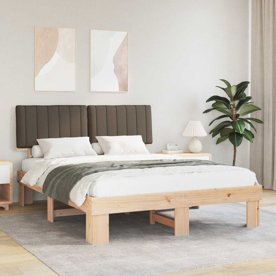 Bedframe met Gevoerd Hoofdgedeelte Taupe 160 x 200 cm