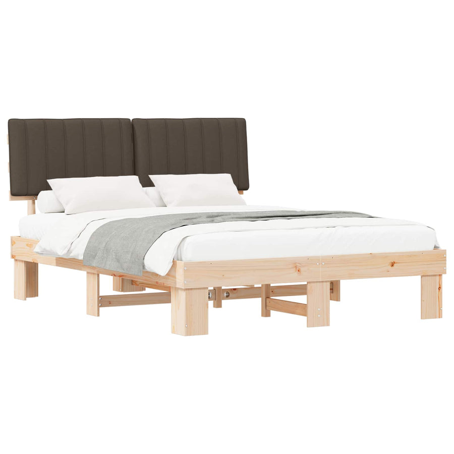 Bedframe met Gevoerd Hoofdgedeelte Taupe 160 x 200 cm