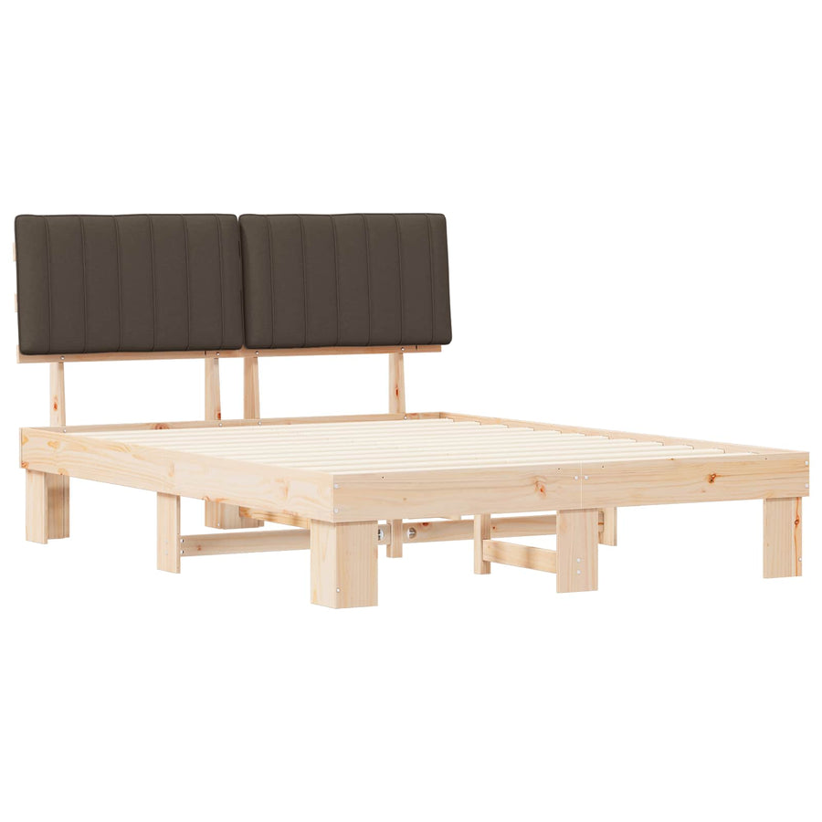 Bedframe met Gevoerd Hoofdgedeelte Taupe 160 x 200 cm