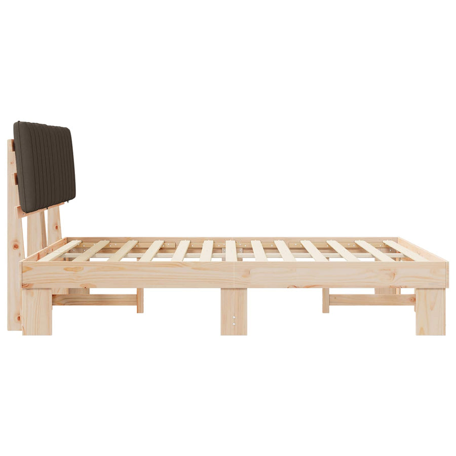 Bedframe met Gevoerd Hoofdgedeelte Taupe 160 x 200 cm
