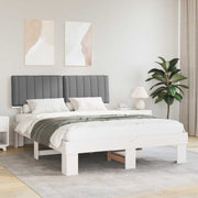 Bedframe 160x200 cm massief grenenhout lichtgrijs