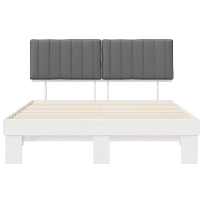 Bedframe met Gevoerd Hoofdgedeelte Lichtgrijs 160 x 200 cm