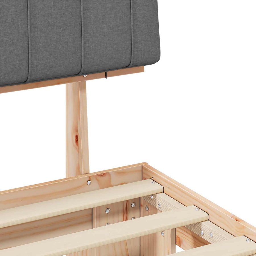 Bedframe met Gevoerd Hoofdgedeelte Lichtgrijs 150 x 200 cm