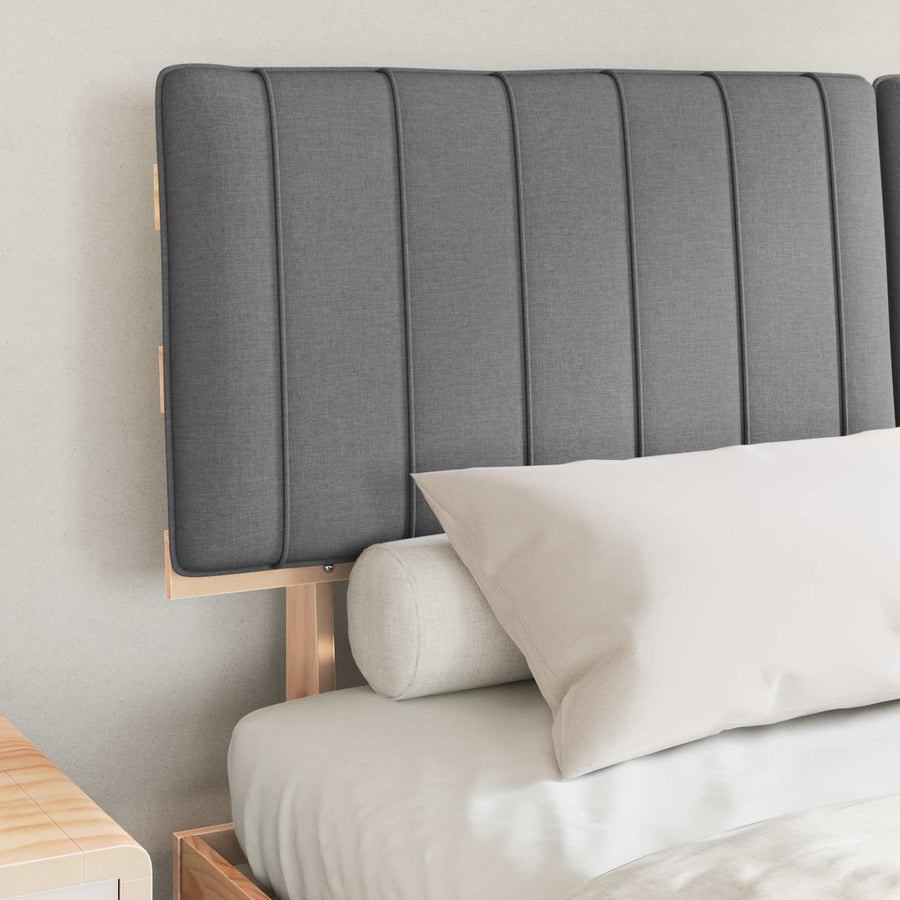 Bedframe met Gevoerd Hoofdgedeelte Lichtgrijs 150 x 200 cm