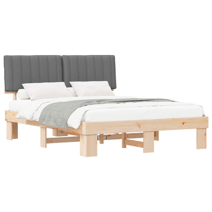 Bedframe met Gevoerd Hoofdgedeelte Lichtgrijs 150 x 200 cm