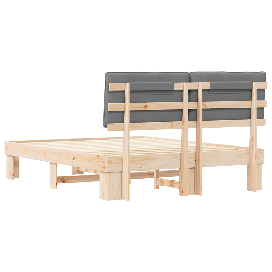 Bedframe met Gevoerd Hoofdgedeelte Lichtgrijs 150 x 200 cm