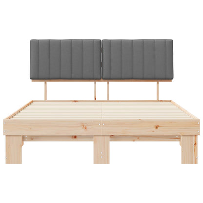 Bedframe met Gevoerd Hoofdgedeelte Lichtgrijs 150 x 200 cm
